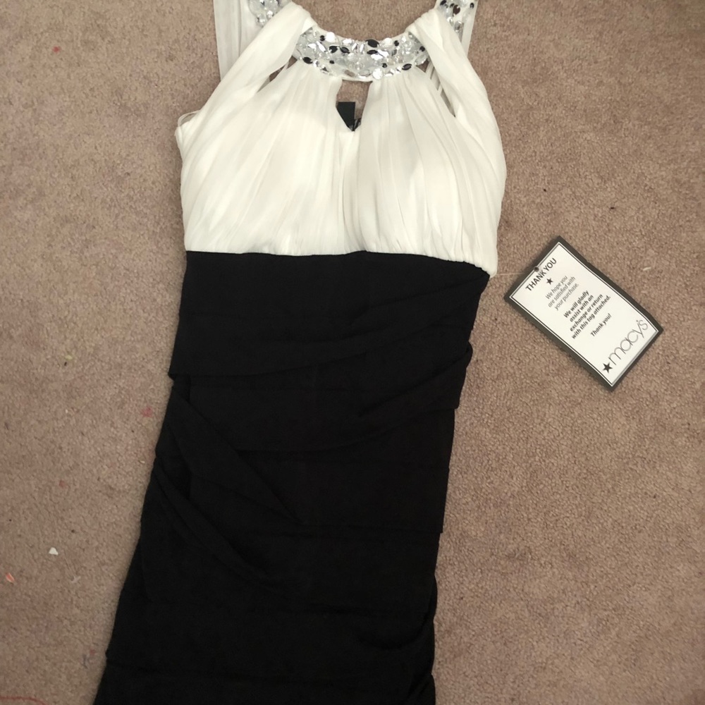 Black and white formal dress